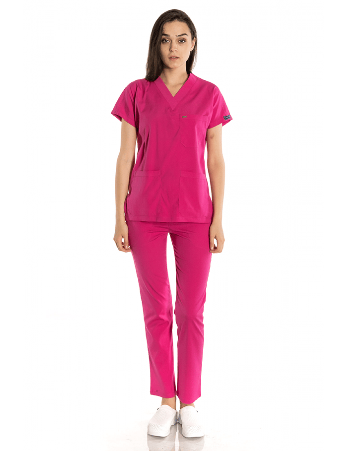 Fuşya Greys Tek Üst Scrubs