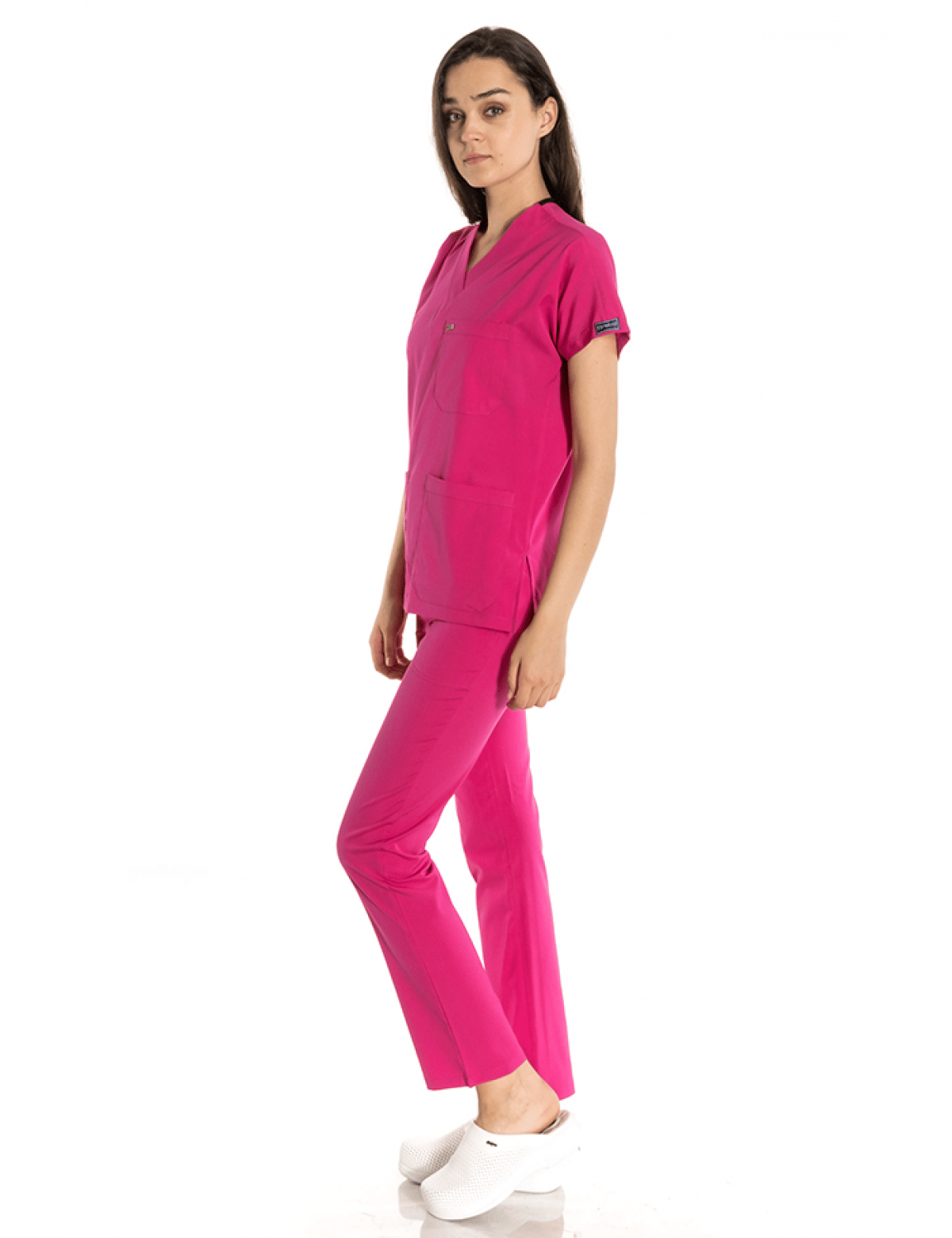 Fuşya Greys Tek Üst Scrubs