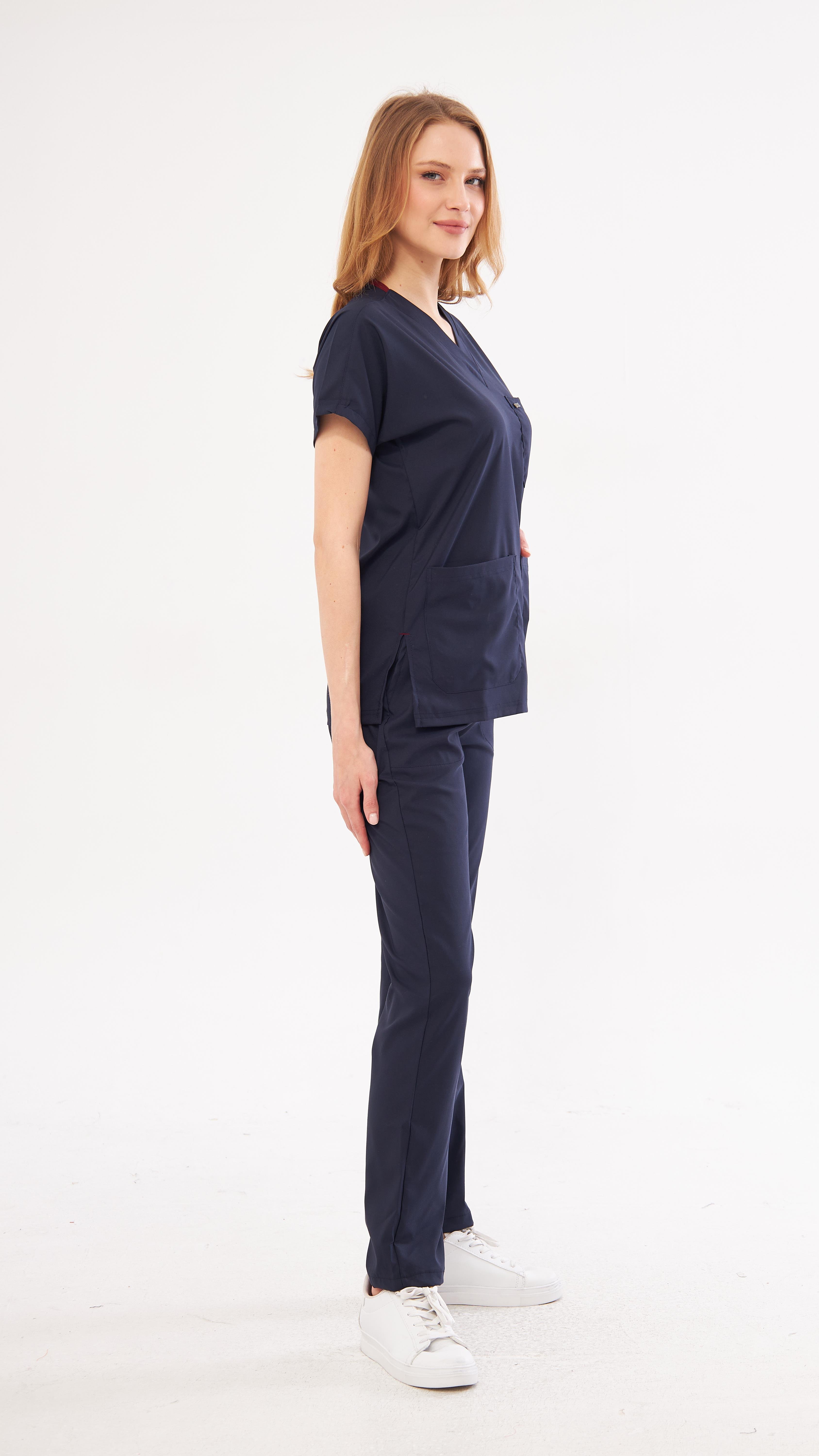 Lacivert Greys Scrubs Takım
