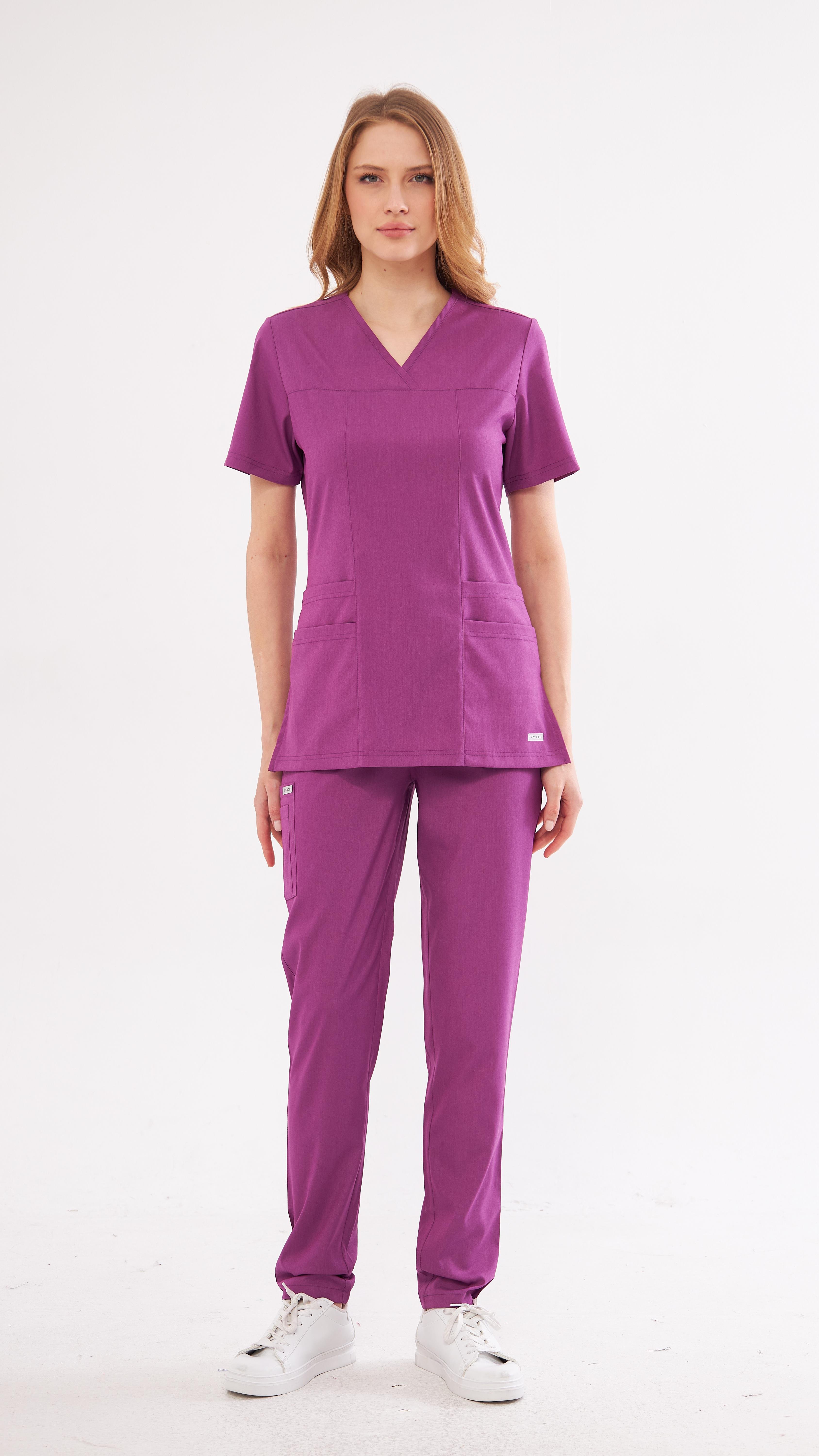 Mor Lyra Premium Scrubs Takım
