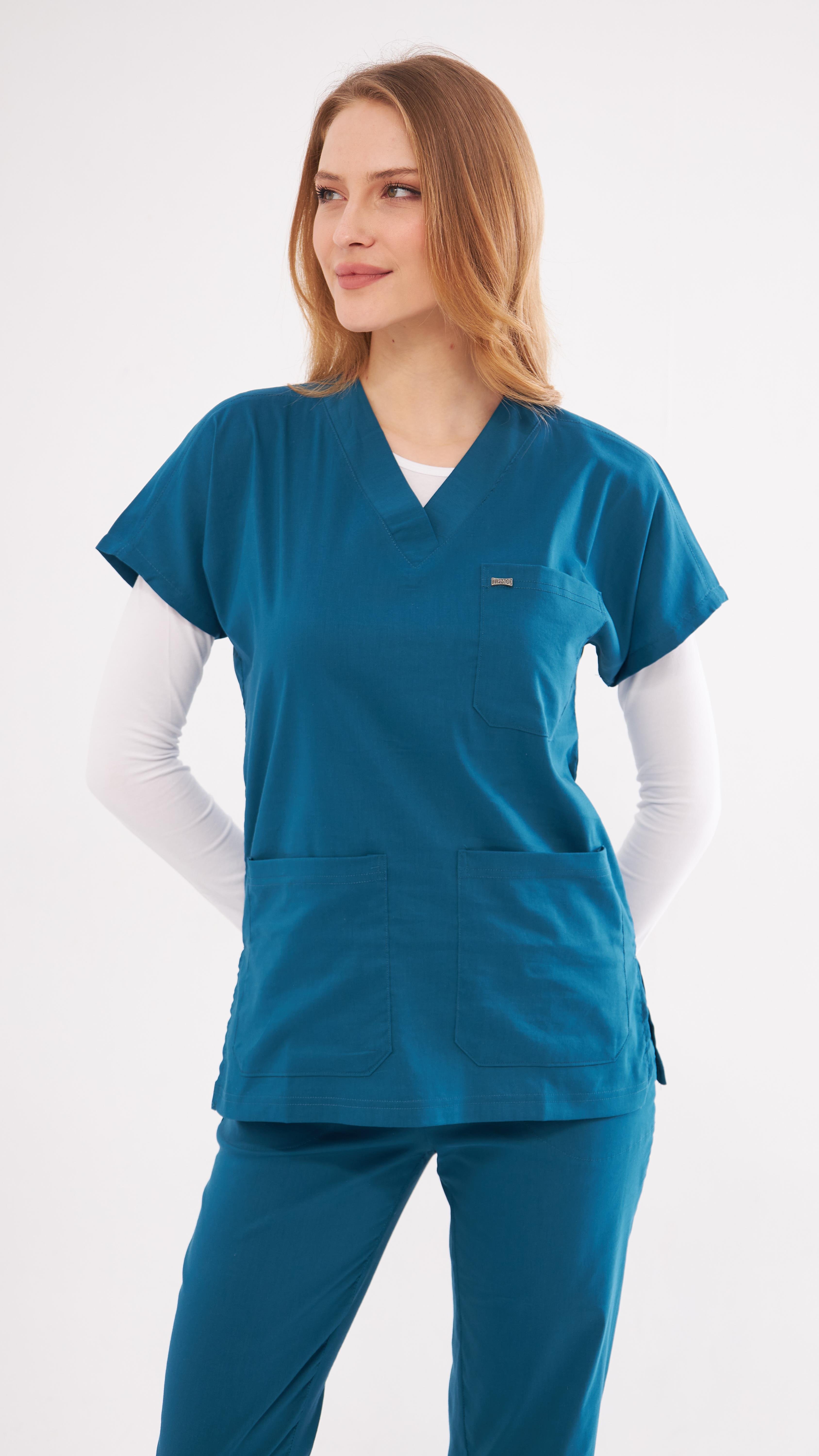 Petrol Yeşili Greys Scrubs Takım