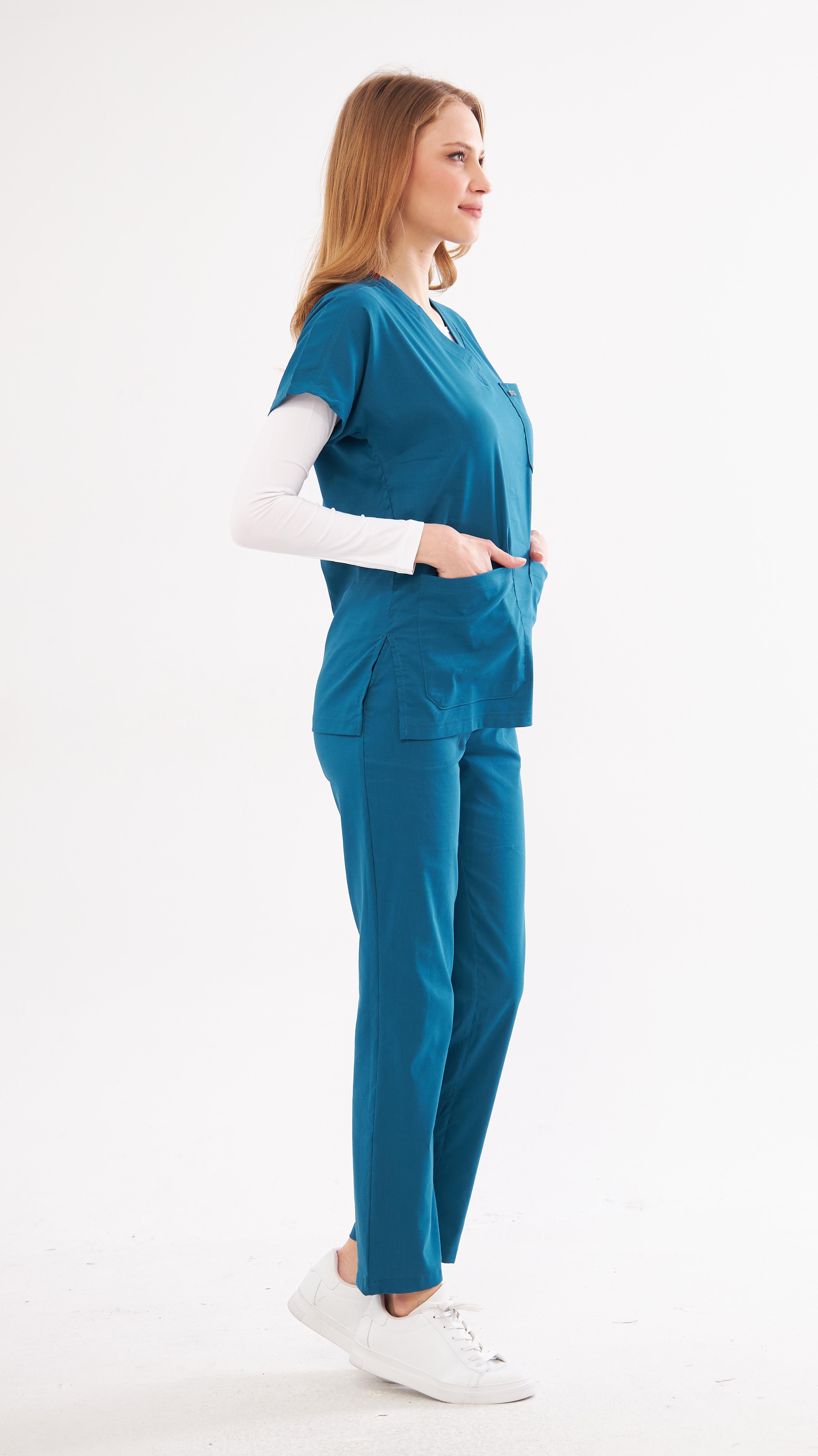 Petrol Yeşili Greys Scrubs Takım