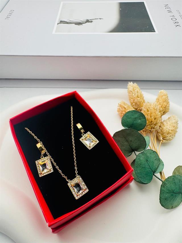 Baget Çelik Kolye ve Küpe (Gold) 0106336