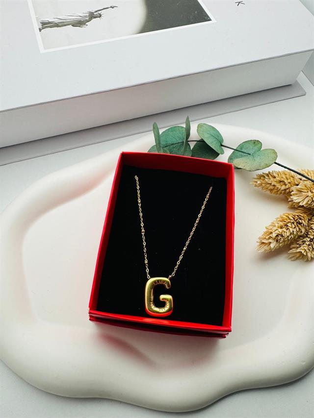 Balon (G) Harf Çelik Kolye (Gold) KLY 0106-11