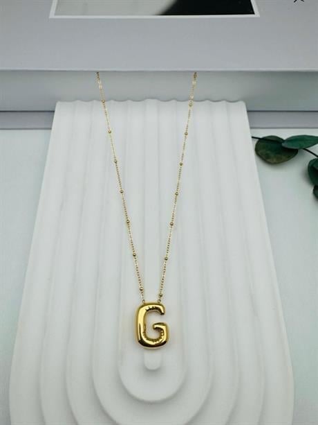 Balon (G) Harf Çelik Kolye (Gold) KLY 0106-11