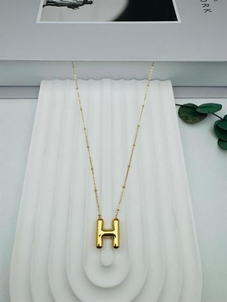 Balon (H) Harf Çelik Kolye (Gold) KLY 0106-12