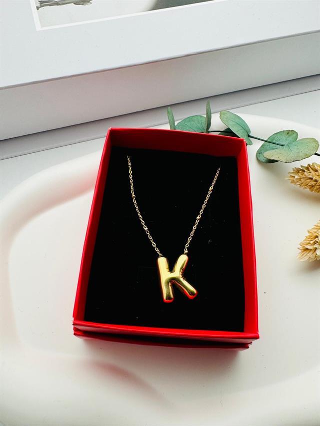 Balon (K) Harf Çelik Kolye (Gold) KLY 0106-08