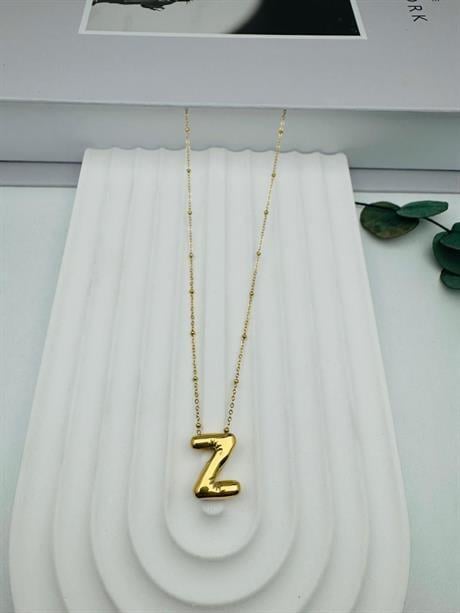 Balon (Z) Harf Çelik Kolye (Gold) KLY 0106-14