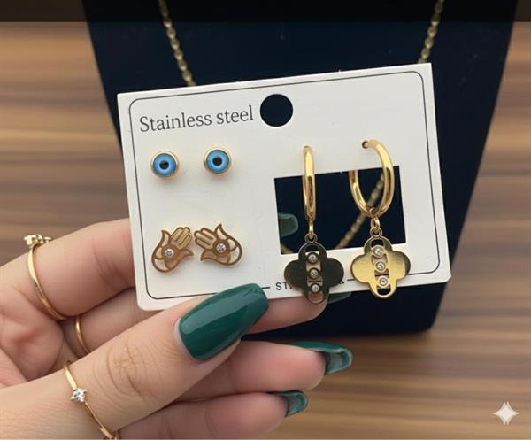 Çelik 6'lıKüpe (Gold) ÇLK Kp569