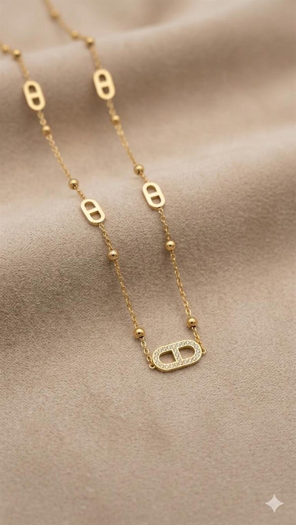 Çelik Kolye 45cm (Gold) 010823