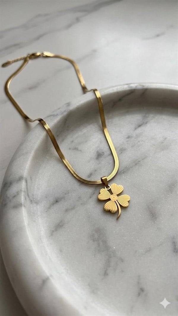 Çelik Kolye 45cm (Gold) 010827
