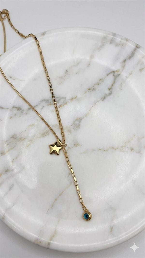 Çelik Kolye 45cm (Gold) 010856