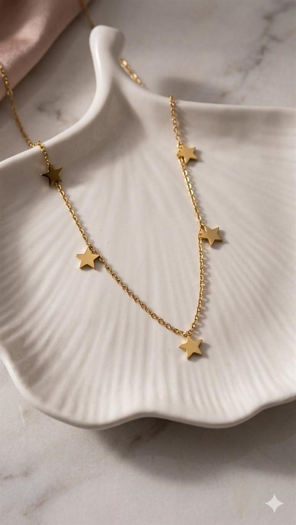 Çelik Kolye 45cm (Gold) 010909