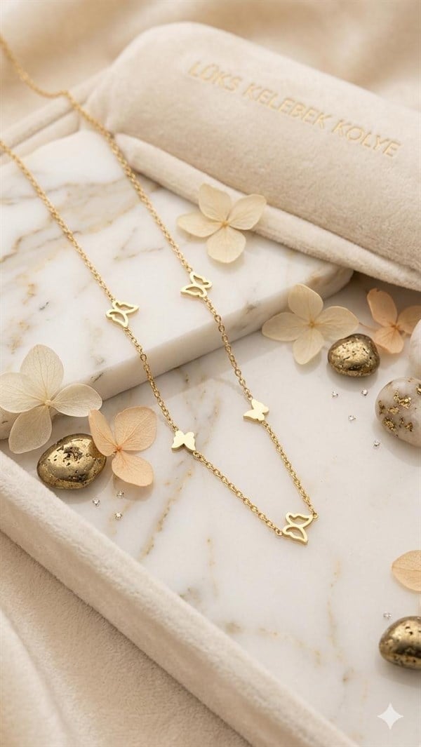 Çelik Kolye 45cm (Gold) 010919