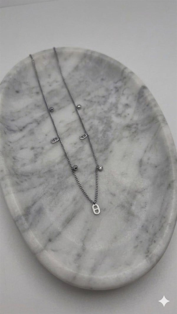 Çelik Kolye 45cm (Gümüş) 010844