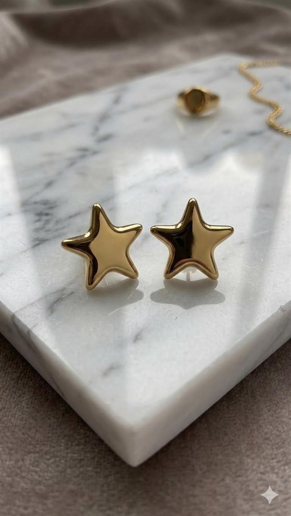 Çelik Küpe (Gold) Kp607