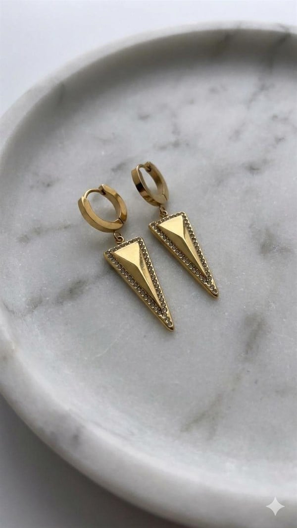 Çelik Küpe (Gold) Kp615
