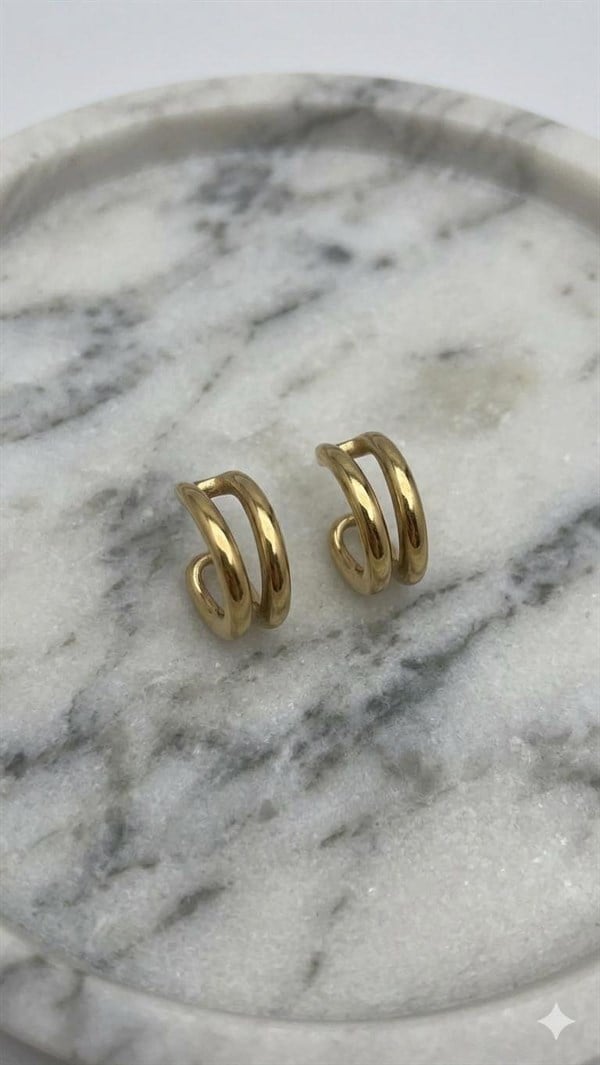 Çelik Küpe (Gold) Kp631