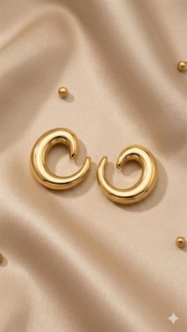 Çelik Küpe (Gold) Kp652