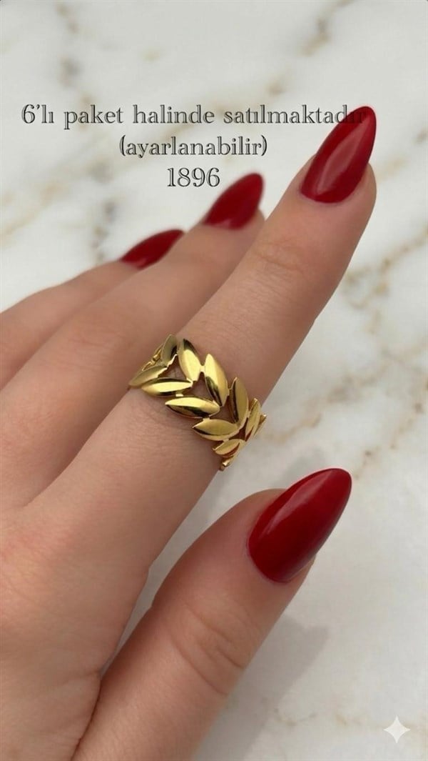 Çelik Yüzük 6 adet (Gold) 144