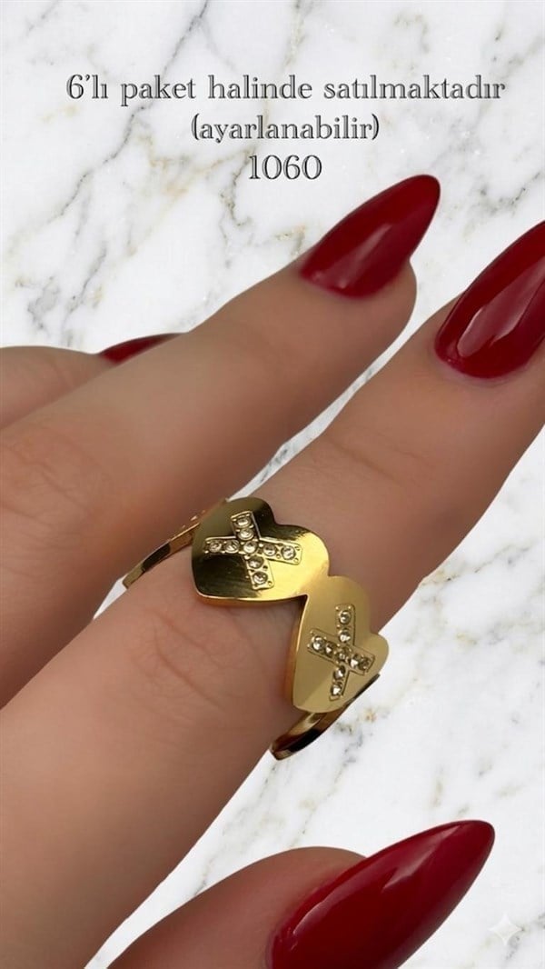 Çelik Yüzük 6 adet (Gold) 162