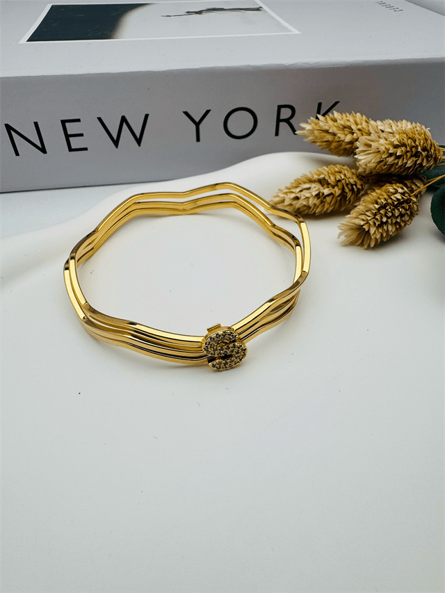 Charmlı Ajda Bilezik S Harfi  (Gold) 6 ,7mm 22081