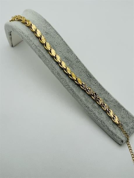 Desenli Arpa Çelik Bileklik (Gold) Blk 21183