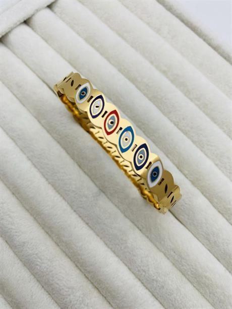 Göz Detaylı Çelik Kelepçe (Gold) 1974
