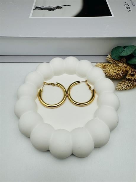 Halka Çelik Küpe Büyük Boy KP370 (Gold)