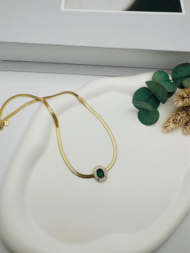 İtalyan Çelik Kolye (Gold) 010677