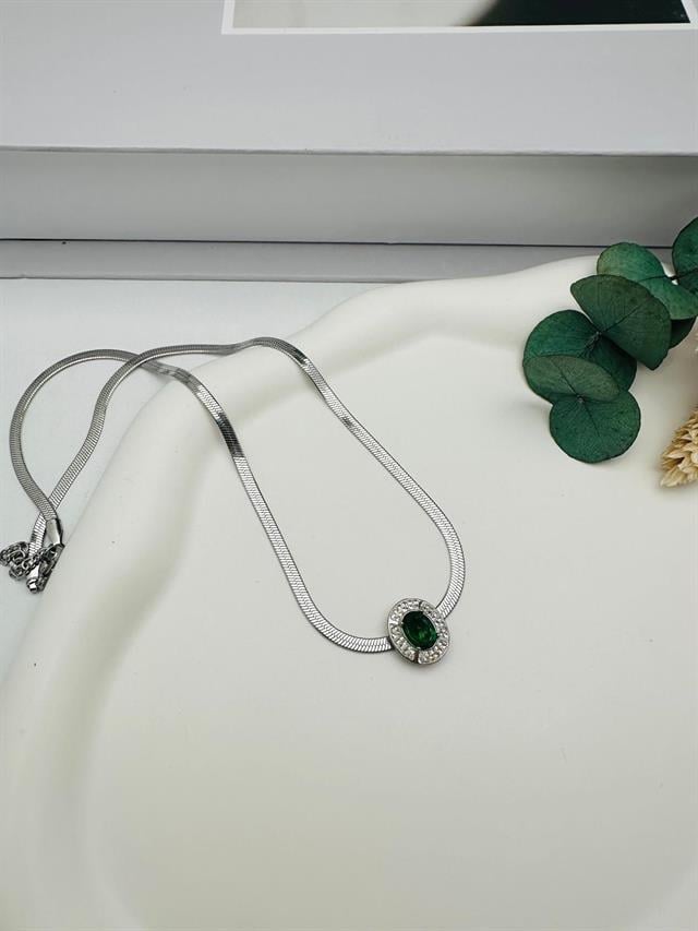İtalyan Çelik Kolye (Gümüş) 010677-1