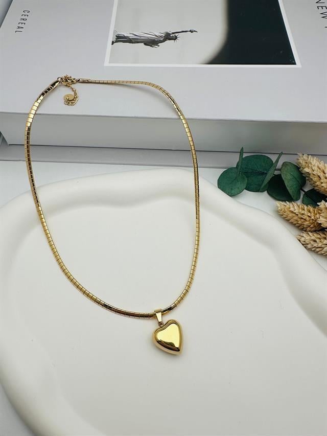 Kalpli Çelik Kolye (Gold) 0106323