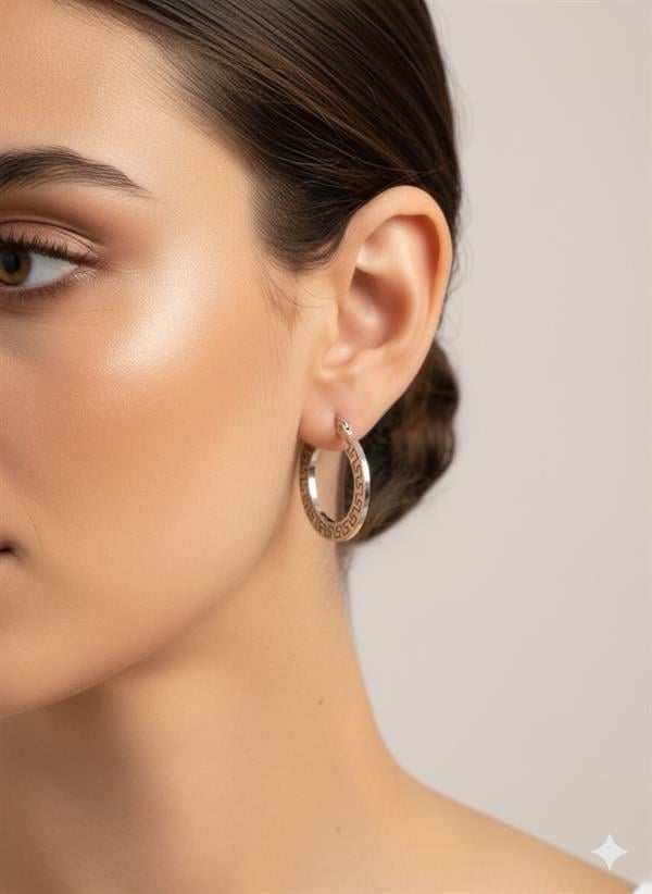 Kp2591 Halka Çelik Küpe (Gümüş)