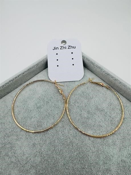 Kp263 Halka Zirkon Küpe (Gold)