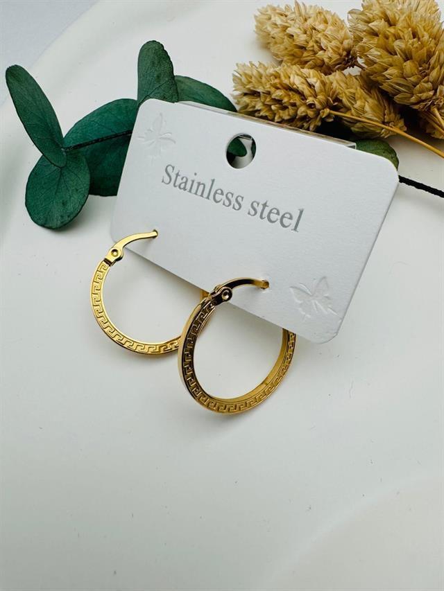 Kp265 Halka Çelik Küpe (Gold)
