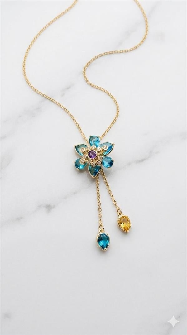 Lotus Çelik Kolye 45cm (Gold) 010784