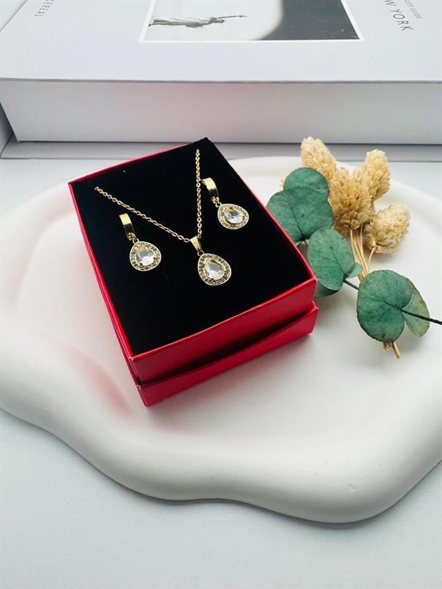 Pandora Çelik Kolye ve Küpe (Gold) 0106334