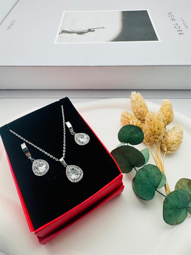 Pandora Çelik Kolye ve Küpe (Gümüş) 0106334-1