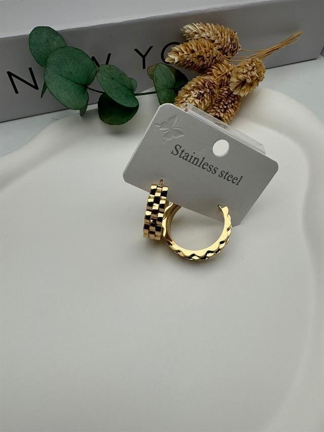 Rolex Çelik Küpe (Gold) Kp460-01