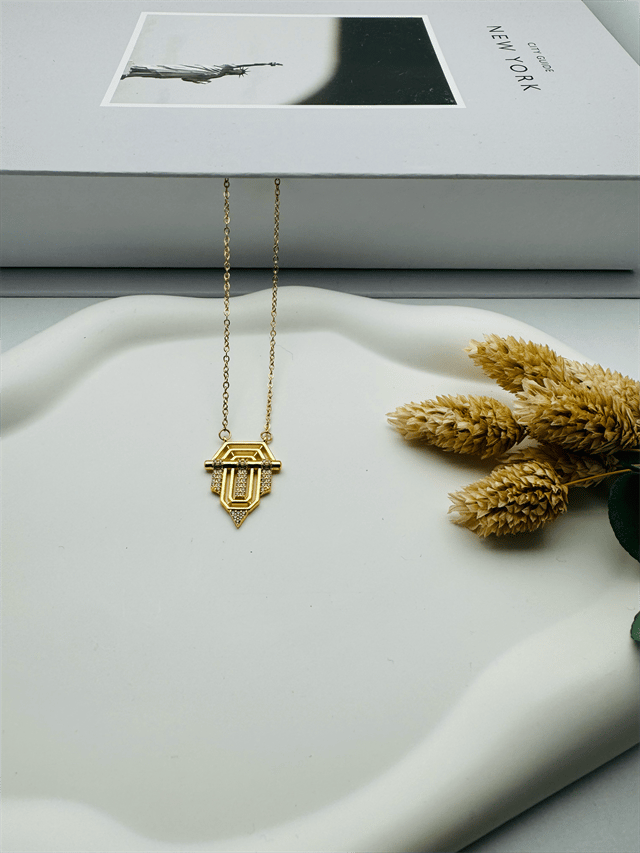 Serenay Küçük  Boy Çelik Kolye (Gold) 0106328