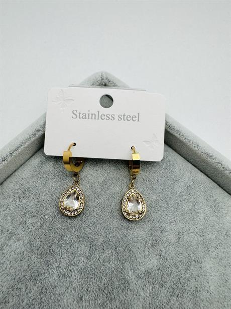 Su Damlası  Çelik  Küpe (Gold) KP158-1