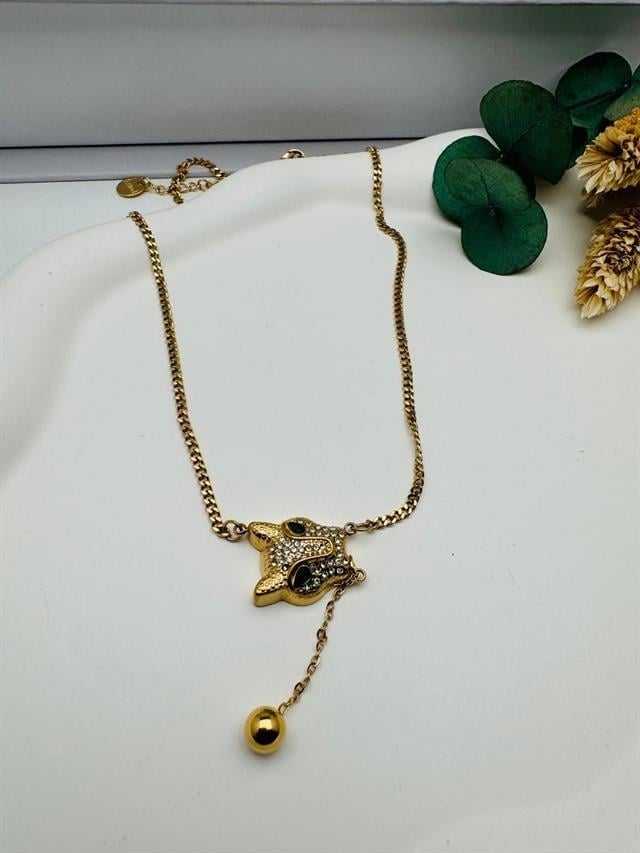 Tasarım Çelik Kolye (Gold) 010668