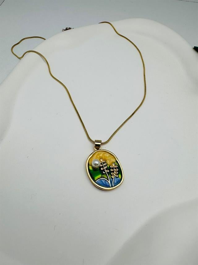 Van Gogh İncili  Çelik Kolye (Gold) 010688