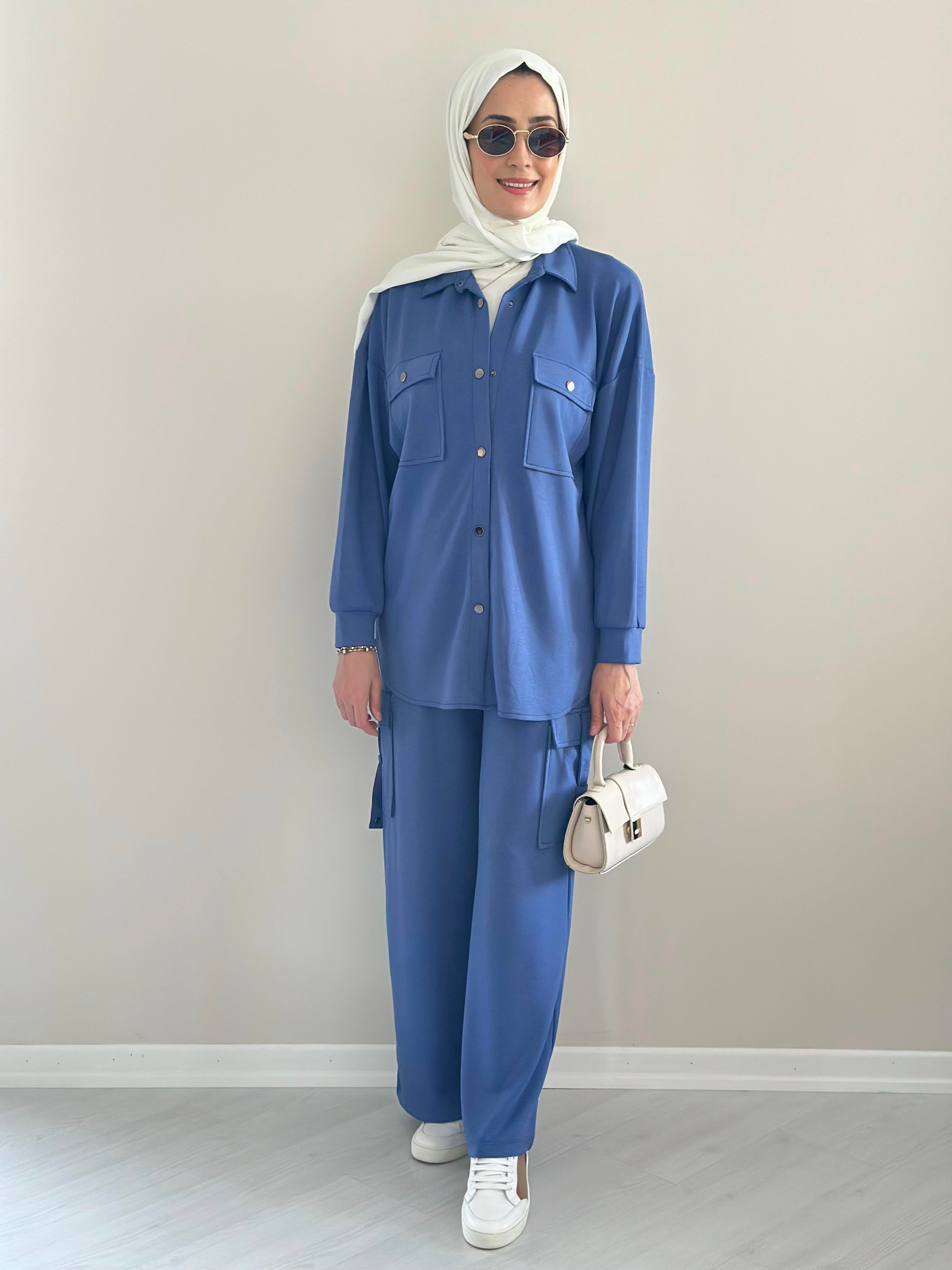 Alien Gömlek  Pantalon Takım İndigo 