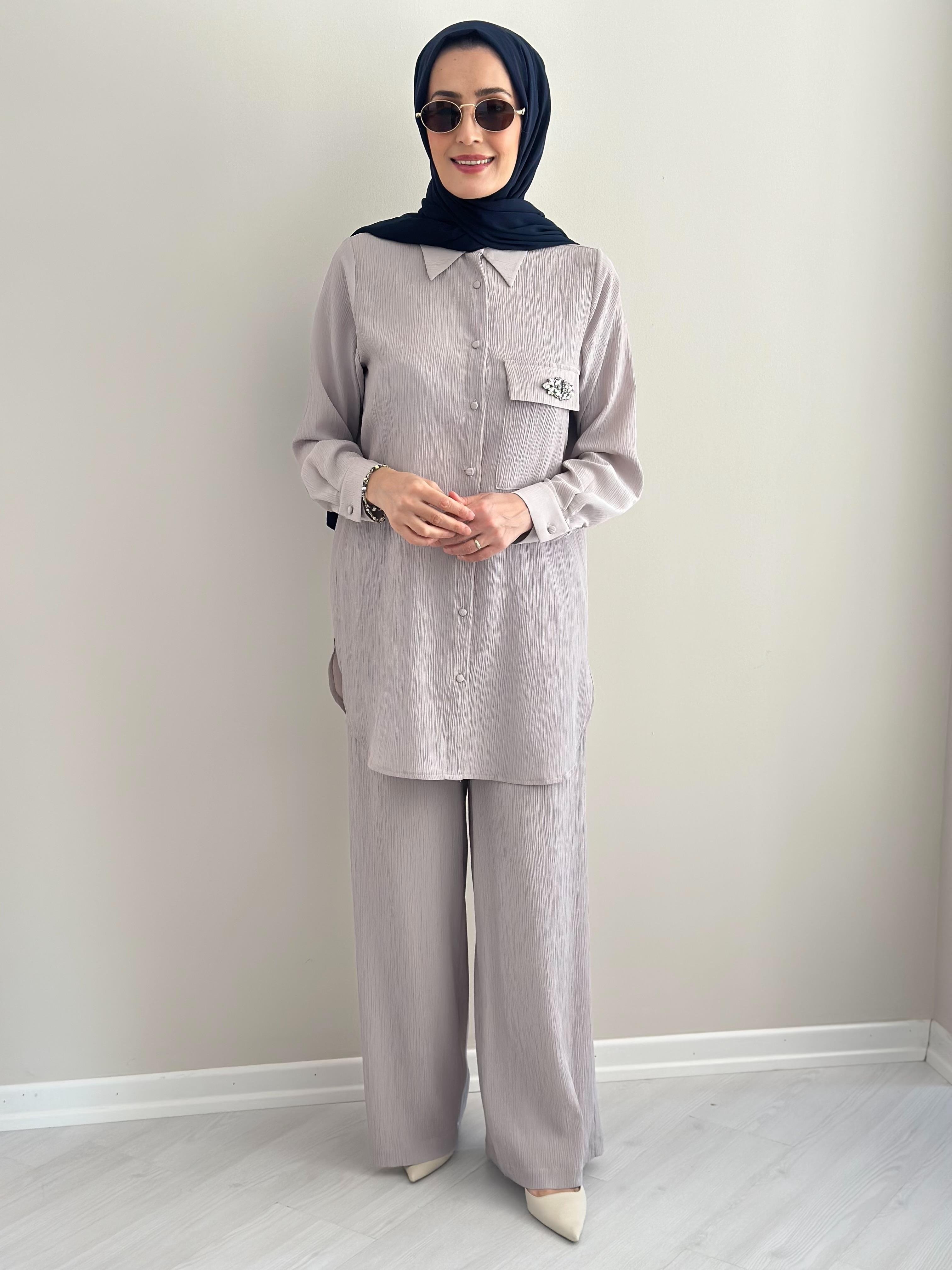 Porto Gri   Gömlek Pantolon Takım