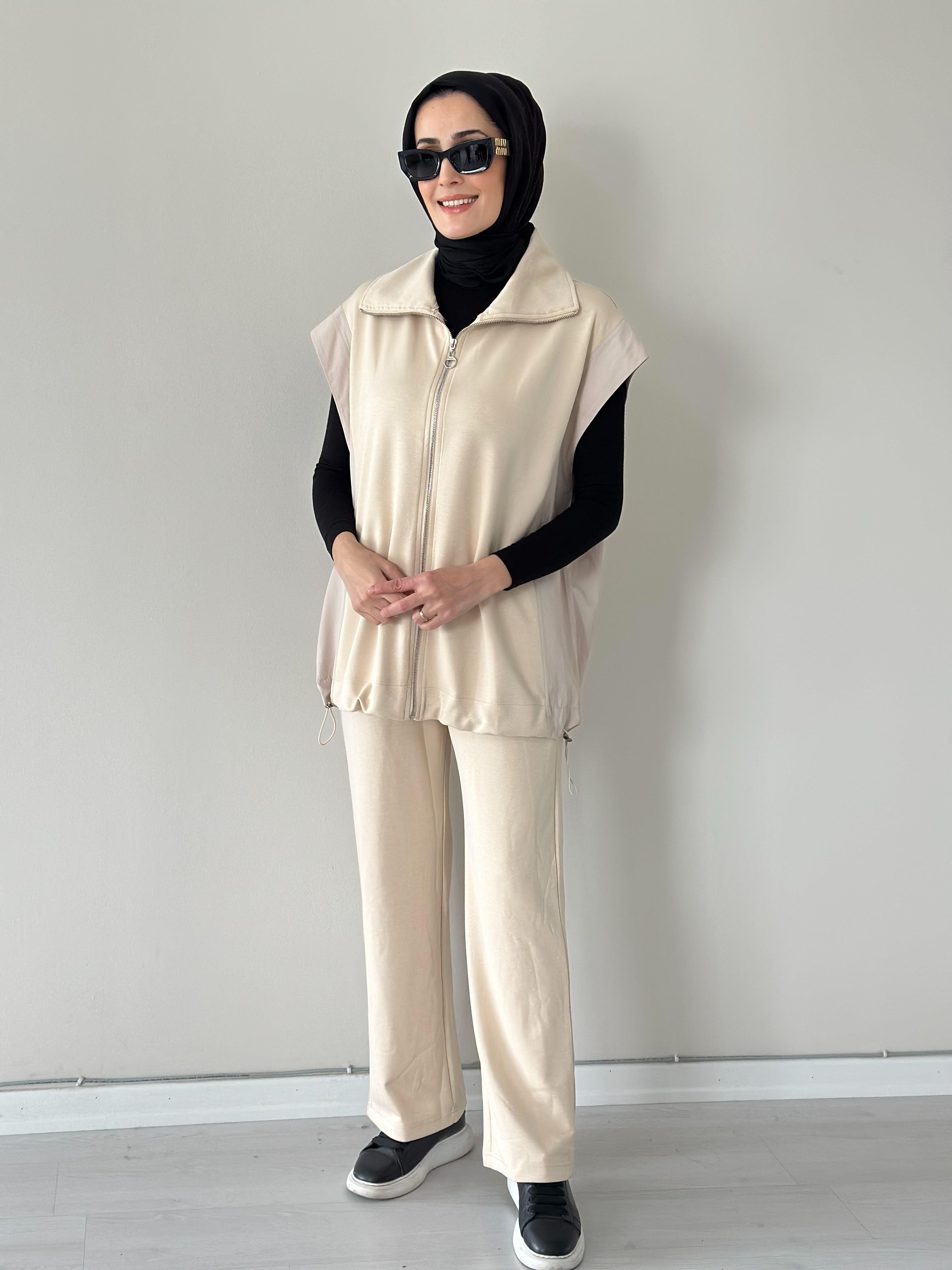 Wola yelek   Pantolon  Takım Bej