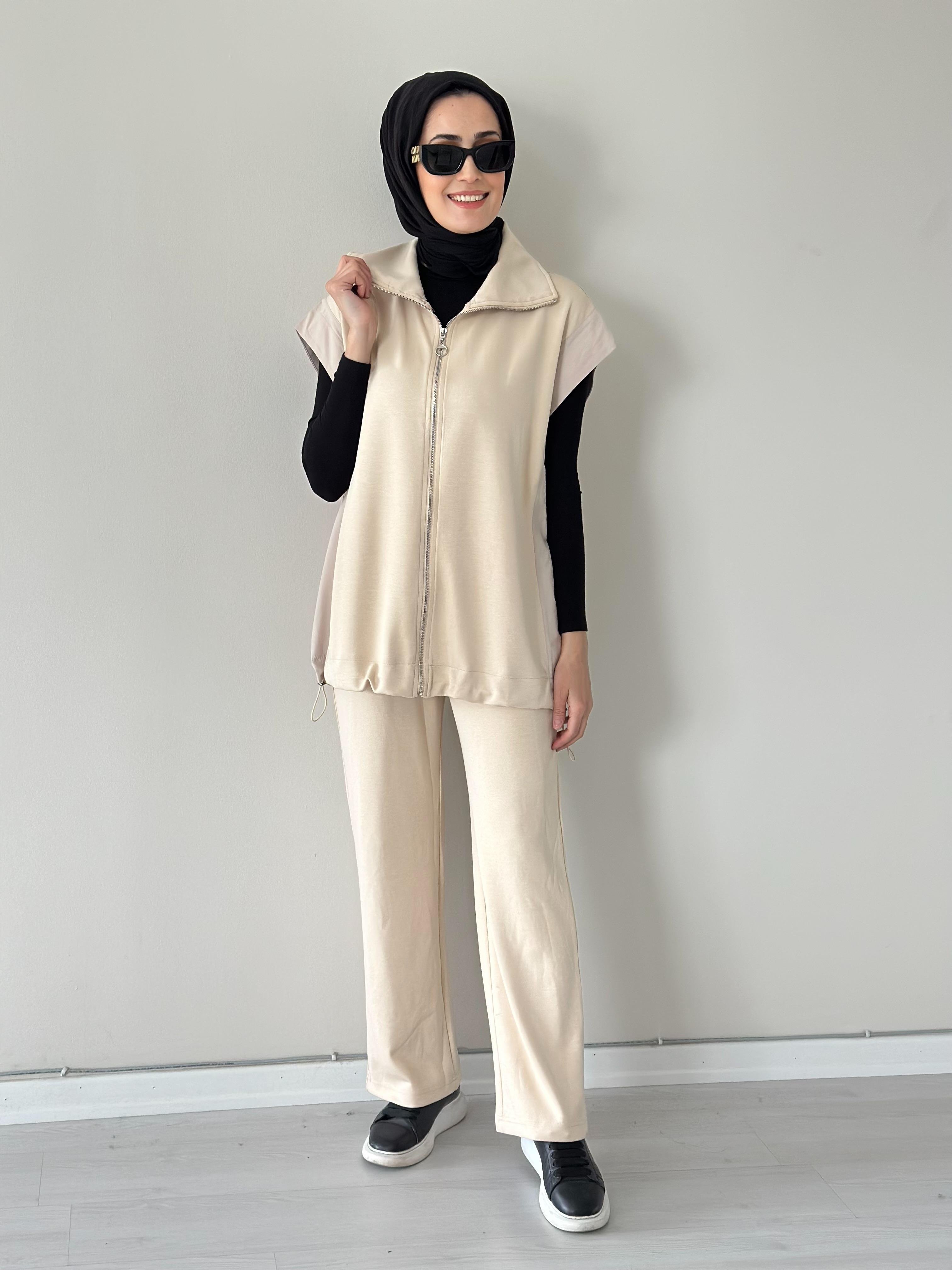 Wola yelek   Pantolon  Takım Bej