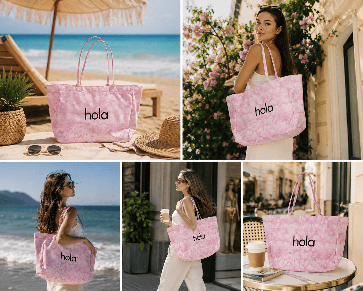 Icone Mavi Degrade Baskılı Kanvas Omuz Çantası, Degrade Plaj Çantası, Plaj Çantası, Beach Bag
