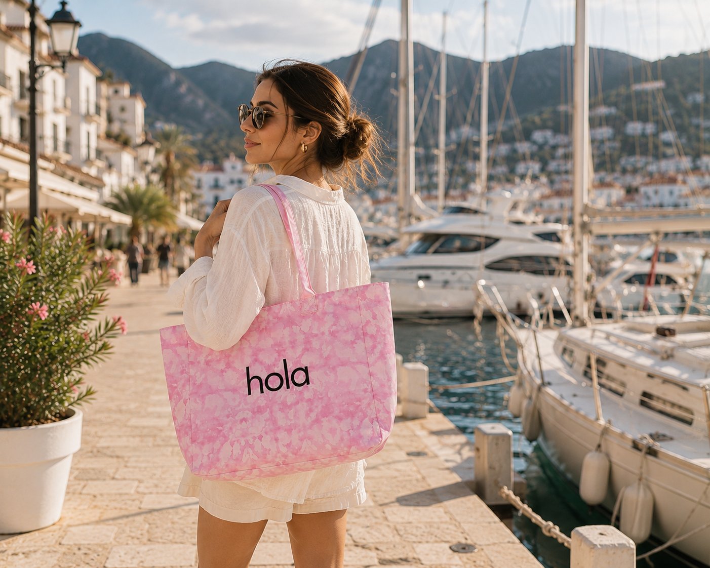 Icone Mavi Degrade Baskılı Kanvas Omuz Çantası, Degrade Plaj Çantası, Plaj Çantası, Beach Bag