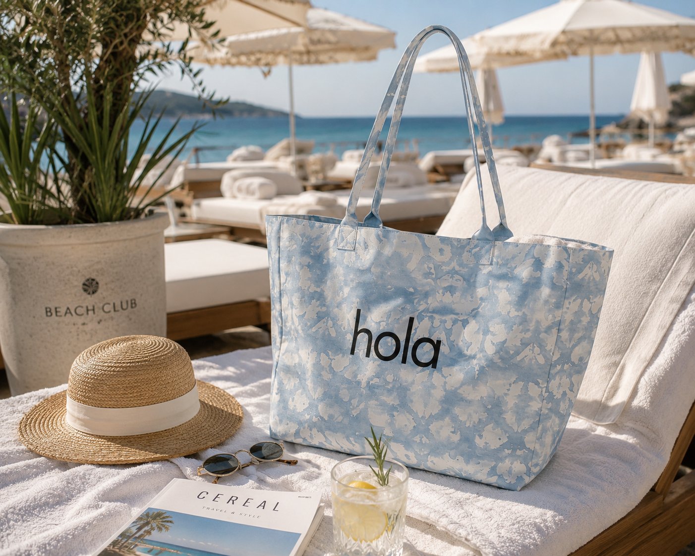 Icone Mavi Degrade Baskılı Kanvas Omuz Çantası, Degrade Plaj Çantası, Plaj Çantası, Beach Bag